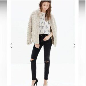Madewell 9" High-Rise‎ Skinny Black Raw Hem Distressed Jeans (996)